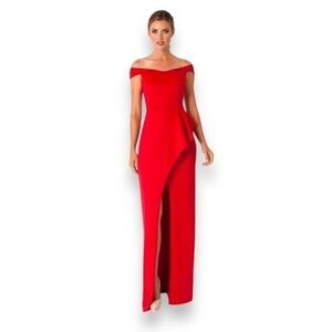 BLACK HALO EVE Padma Red Full Length Gown Size 8 Evening Dress Formal ($575)